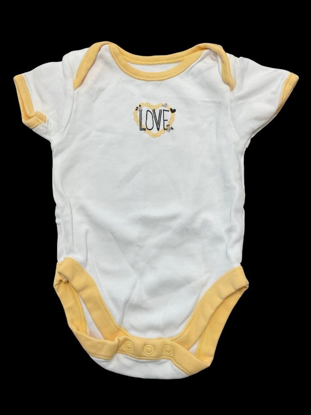 🌻10/$25 - White/Yellow Onesie w/ "Love" Graphic